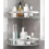 No-Drill Shower Caddy 2-Pack, Wall-Mounted Corner Bathroom Storage Shelf, Silver, 28 cm, for Kitchen 4