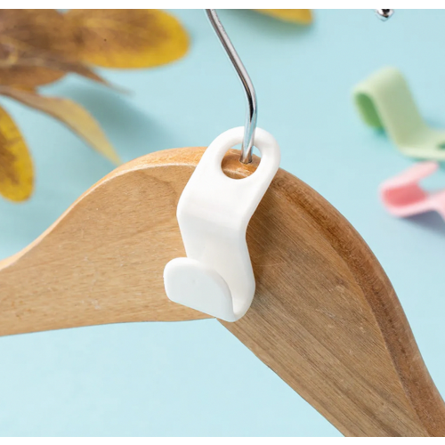 100 Pack Cascading Hanger Hooks, Space Saving Clothes Hanger Connectors, White Plastic for Wardrobes