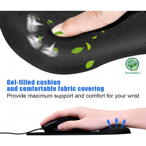 Ergonomic Gel Mouse Pad with Wrist Support, Non-Slip Polyurethane Base for Comfortable Office and Home Computer Use, 9.2 1