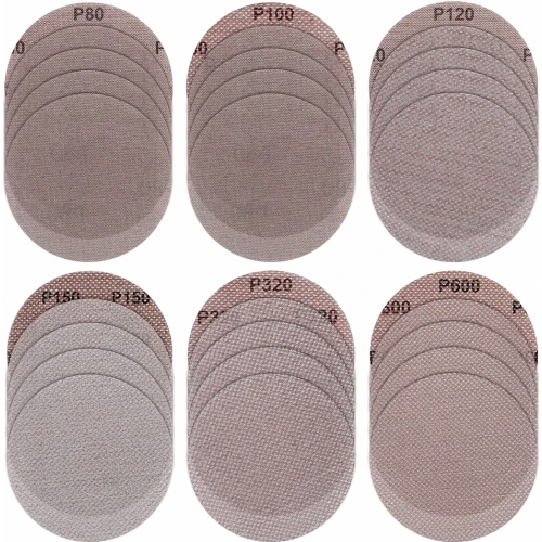30 Pack 125 mm Mesh Sanding Discs, Hook and Loop Anti-Clogging Abrasive Pads for Drywall Sanders