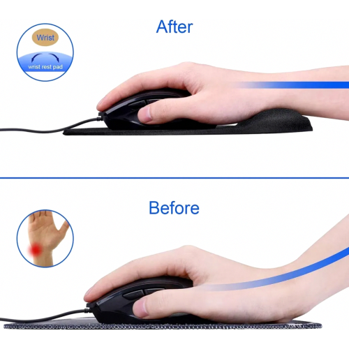 Ergonomic Gel Mouse Pad with Wrist Support, Non-Slip Polyurethane Base for Comfortable Office and Home Computer Use, 9.2 2