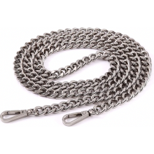 Metallinen käsilaukun ketjuhihna, 120 cm olkahihna käsilaukuille ja olkalaukuille, hopeanvärinen viimeistely, kestävät metallilenkit