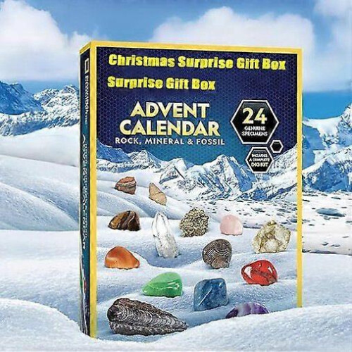 24Pcs Crystal Ore Advent Calendar, Unique Design Christmas Countdown Calendar, Christmas Gift