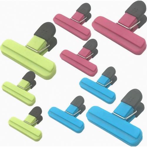 9 Pack Large Chip Bag Clips, Assorted Sizes, Plastic Food Bag Sealing Clips with Strong Grip
