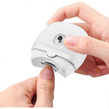 Unghiere electrice și pilă de unghii: Unghiere automată cu lumină LED, cutie de depozitare încorporată, încărcare USB, tunde u