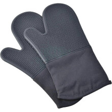 300 Silicone Honeycomb Microwave and Oven Insulation Gloves 18*32.5cm (Black Grey) 2pcs