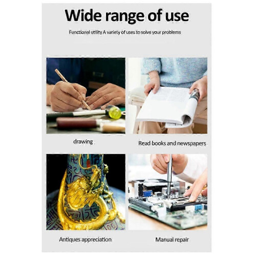 50x Multi-Function Handheld Magnifier with LED Lights & UV Violet Lamp for Reading 2