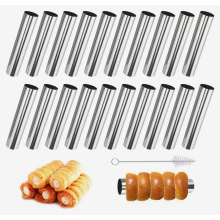 Paquete de 20 tubos de acero inoxidable para cannoli, moldes de 12 cm para conos de crema, moldes antiadherentes para repostería.
