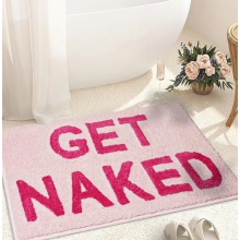 Alfombra de baño pequeña rosa claro de 40,6 x 61 cm, absorbente, antideslizante, lavable a máquina, alfombra suave para el suelo.