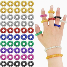 Juego de 52 anillos de masaje para dedos, 8 anillos de acupresión sensorial de colores para un alivio tranquilo del estrés.