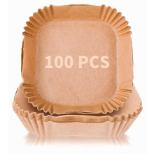 Papel para freidora de aire, paquete de 100 unidades, de 20 a 24 cm, sin BPA, antiadherente, impermeable, papel para hornear resistente al aceite.