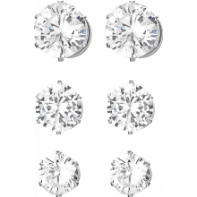 Pendientes magnéticos para hombre y mujer, de acero inoxidable con circonitas, tipo túnel, sin necesidad de perforación.