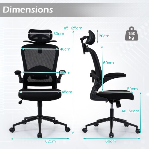 Costway Ergonomic Office Chair Adjustable Lumbar Support 2