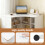 Costway Corner Desk Triangle Computer Desk with Storage Shelves 9