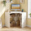 Costway Corner Desk Triangle Computer Desk with Storage Shelves 10