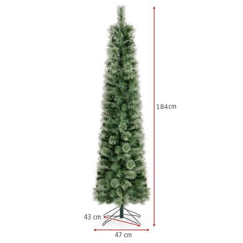 Costway 6 FT Pre-lit Pencil Christmas Tree with Warm LED Lights 2