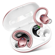 Q38 Waterproof In-Ear Noise Cancelling Bluetooth Headset with Earhook and LED Display for Gym,Running,Workout