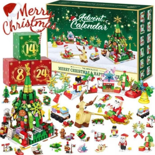 Adventskalender 2026 Weihnachtsbaum-Bausteinset mit warmem Licht