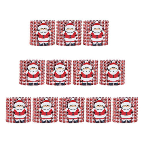 Rote Weihnachtsserviettenringe, 12 Stück