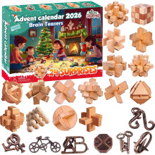 Adventskalender 2026 - 24 dagen vol hersenkrakers en puzzels - Kerstcadeaus voor meisjes, jongens, volwassenen en tieners
