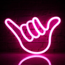 Finger Neon Sign Lucky Gesture Neon Pink Neon Light Sign Hand Shaped Neon Lights For Bedroom Bar