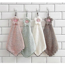 4er-Set hängende Handtücher für die Küche, cremefarben, rosa, grün, braun