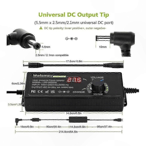 Adjustable 3-36V 4A 144W Power Supply with Variable Voltage Options 1