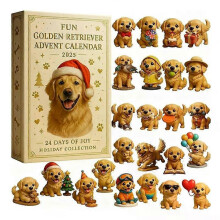 24-daagse adventskalender met grappige dieren, kerstkalender met honden en katten, kerstdecoraties voor een kerstfeest.