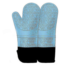 Extended Silicone Oven Mitts, Professional Kitchen Gloves, Heat Resistant Non-slip Gloves for Baking and Cooking
