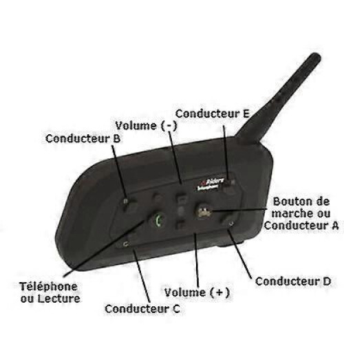 2-piece kit Motorcycle intercom 1KM (max 6 people via Bluetooth) 1