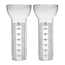 Regnmåler reserveglas, kompatibel med DIMEANI, vejrbestandig transparent cylinder, 4,5x17 cm, 2-pak, 1-35 mm skala
