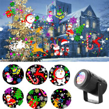 Weihnachtsprojektorlicht mit 16 Mustern – Automatische, rotierende LED-Projektionen für Indoor-Partys (85–240 V)