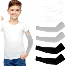 Lot de 3 paires de manchons de sport pour enfants, respirants et offrant une protection UV, avec compression, pour le volley-ball et le bask