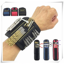 Bracelet magnétique porte-outils avec 10 aimants puissants pour maintenir vis, clous et forets, idéal pour le bricolage à la maison.