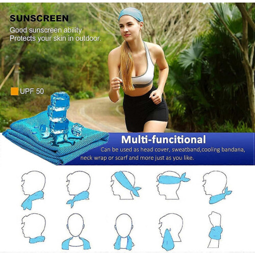 4 pcs Cooling Towel (40"x 12"), Ice Towel, Microfiber Towel, Soft Breathable 2