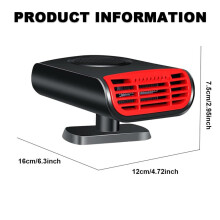 Calentador de 12 V para coches y camiones, calentador portátil para coche con función de aromaterapia y base giratoria de 360 grados,