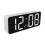 LED Alarm Clock Simple Rectangular Large Font White Textured 2 Alarm Clocks 1