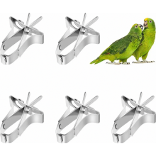 Clips pour mangeoires à fruits et légumes pour perroquets, lot de 5, accessoires métalliques pour cages d'oiseaux compatibles avec les perru