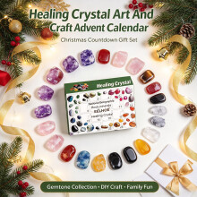 24-daagse kerstkalender: open elke dag een genummerd venster om unieke natuurlijke helende kristallen en mineralen te ontdekken en bouw