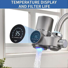 Filtro de agua para grifo, purificador de agua con pantalla LED para reducir el plomo, el cloro y los metales pesados, agua para lavav
