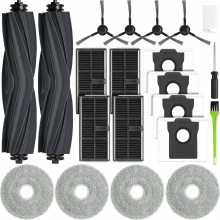 Vervangende accessoirekit voor robotstofzuiger: 4 stofzakken, 4 filters, 2 hoofdborstels, 4 dweilpads, 4 zijborstels.