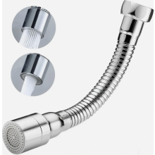 Flexibele kraanverlenger, 14 cm draaibare kraanopzetstuk met 2 sproeistanden, 360 graden draaibare perlator