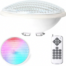 12 W LED-zwembadlamp, PAR56 waterdicht IP68 RGBW onderdompelbare spot, 12 V AC of DC, afstandsbediening, 7 kleuren, 15 standen
