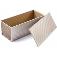 Toastbroodbakvorm met deksel, aluminium, antiaanbaklaag, 32 x 12 x 11 cm, champagne goud