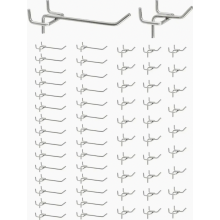60er-Pack Lochwandhaken für Werkzeugwände und Verkaufsdisplays, 5 cm und 10 cm, robuste Aufbewahrungshaken aus Stahl