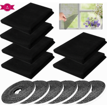 6er-Pack Moskitonetze für Fenster, Insektenschutzgitter mit selbstklebendem Band, kein Bohren erforderlich, 1,5 x 1,3 m, Schwarz