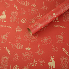 7 Pack Christmas Wrapping Paper Large Kraft Gift Wrap Vintage Holiday Designs 70 x 50cm