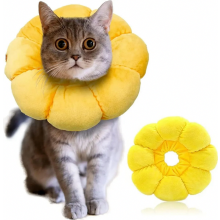 Verstellbarer Genesungskragen für Katzen und kleine Hunde, weicher Sonnenblumen-Halskragen zur Unterstützung der Heilung nach Operationen, G