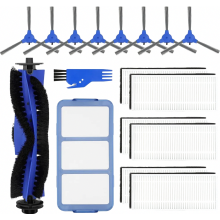 Ersatzteilset für Saugroboter, 1 Walzenbürste, 6 HEPA-Filter, 8 Seitenbürsten, 1 Hauptfilter, Reinigungsbürste