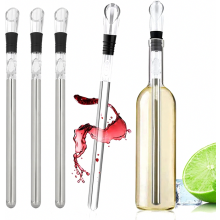 2-teiliges Weinkühlset aus Edelstahl mit Belüfter und Ausgießer für Weißwein zur Kühlung zu Hause